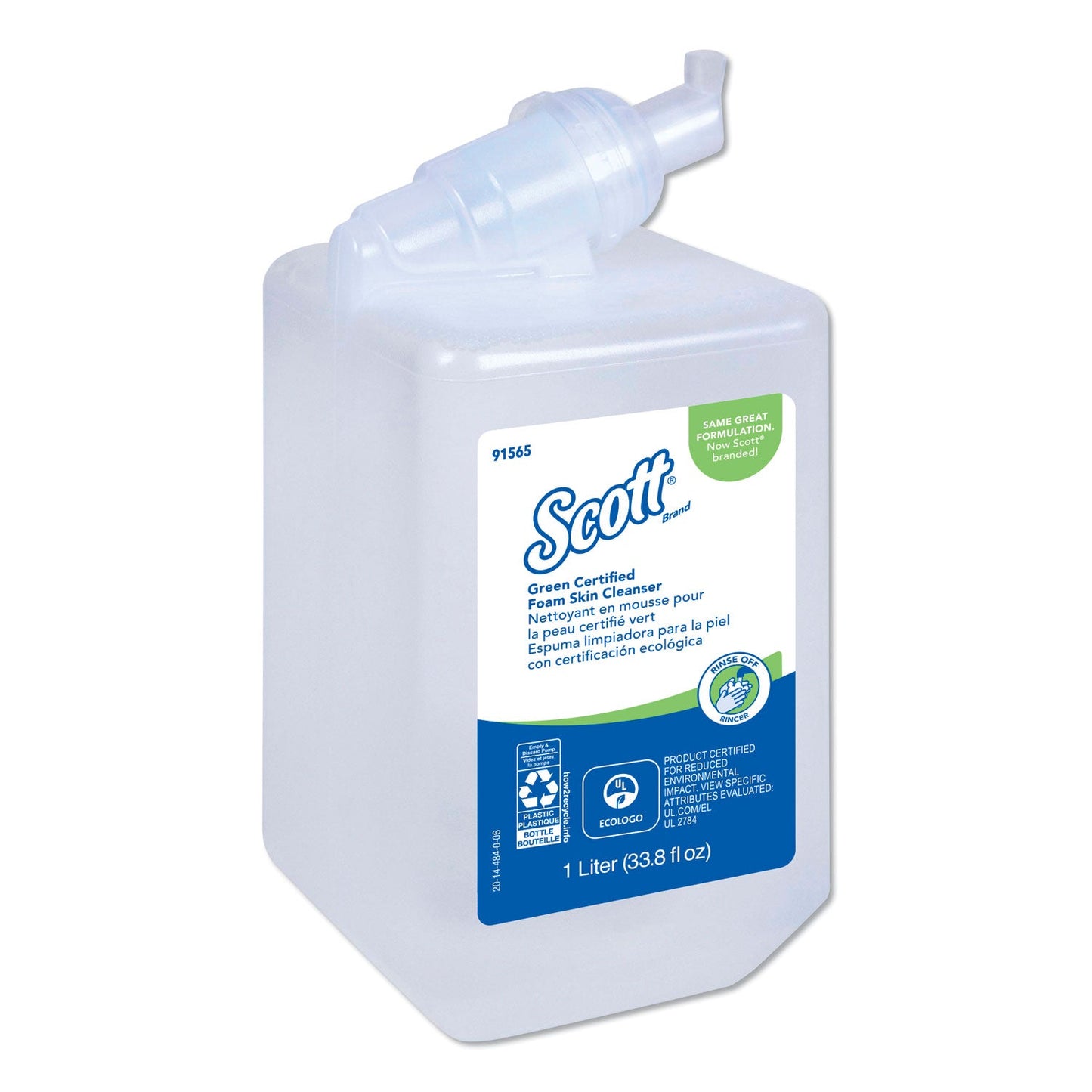 Scott Essential Green Certified Foam Skin Cleanser, Neutral, 1,000 mL Bottle