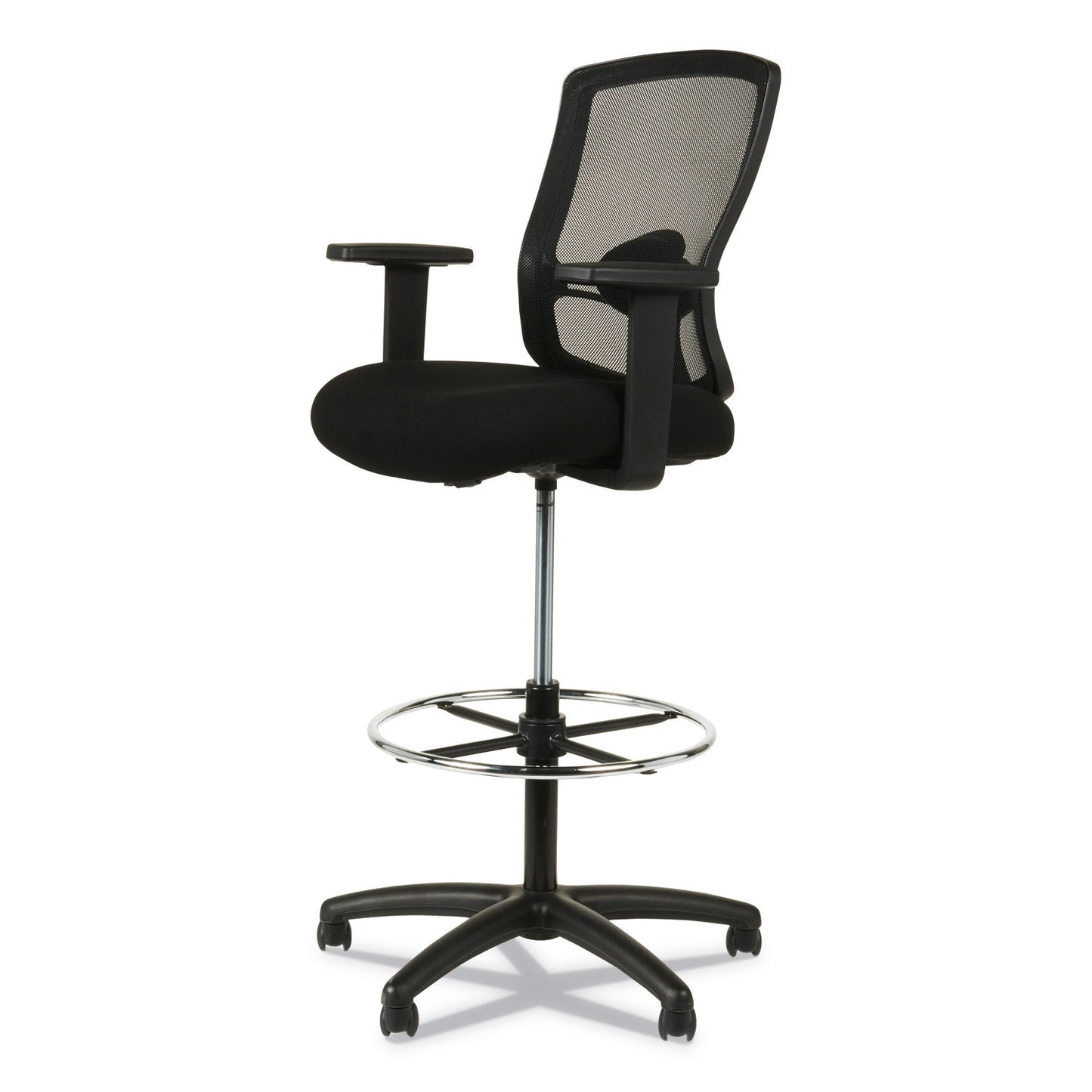 Alera Etros Series Mesh Stool, Supports Up to 275 lb, 25.19" to 35.23" Seat Height, Black