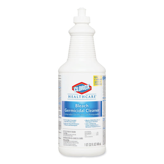Clorox Bleach Germicidal Cleaner, 32 oz Pull-Top Bottle, 6/Carton