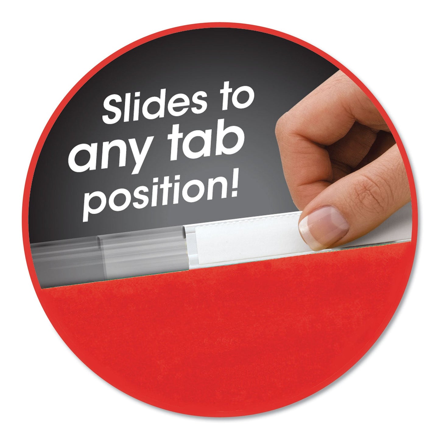 Smead TUFF Hanging Folders with Easy Slide Tab, Letter Size, 1/3-Cut Tabs, Red, 18/Box