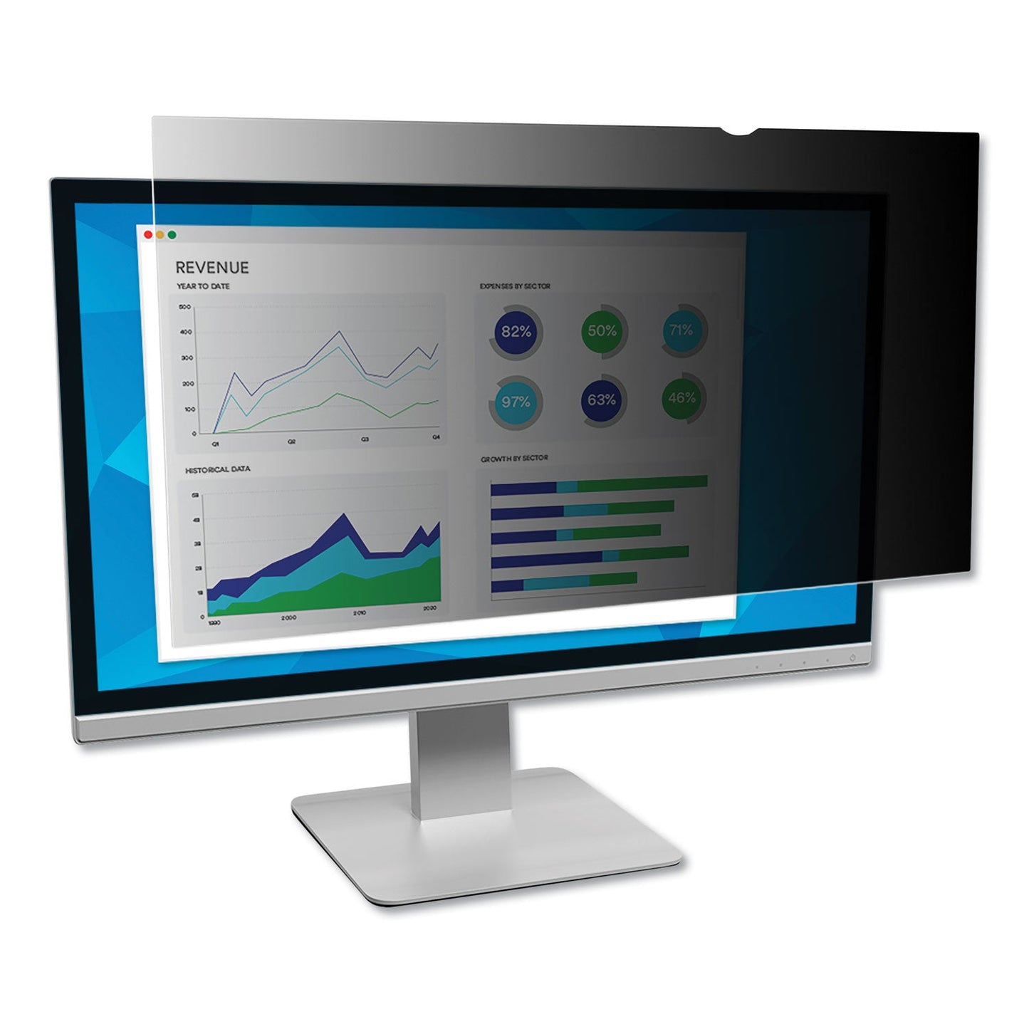 3M Frameless Blackout Privacy Filter for 24" Widescreen Monitor, 16:9 Aspect Ratio