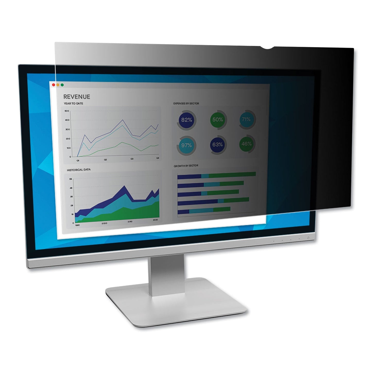 3M Frameless Blackout Privacy Filter for 19.5" Widescreen Monitor, 16:9 Aspect Ratio