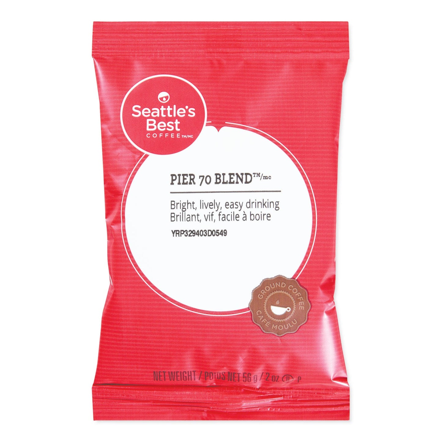 Seattle's Best Premeasured Coffee Packs, Pier 70 Blend, 2 oz Packet, 18/Box