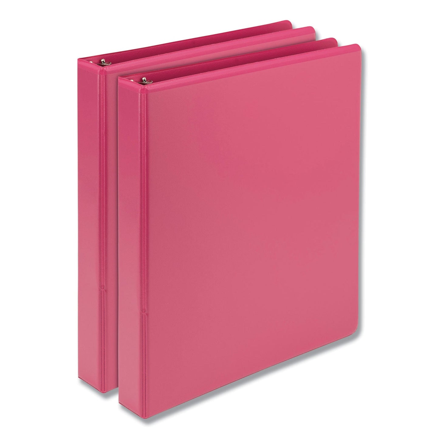 Samsill Earth’s Choice Biobased Durable Fashion View Binder, 3 Rings, 1" Capacity, 11 x 8.5, Berry, 2/Pack