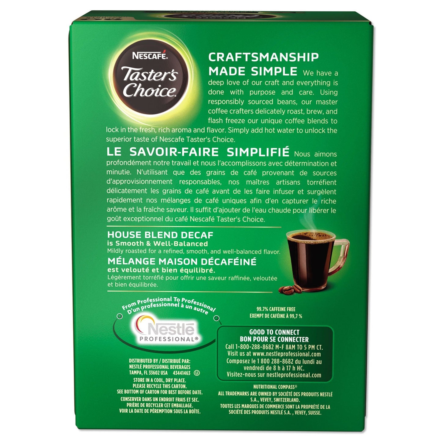 Nescafé Taster's Choice Stick Pack, Decaf, 0.06oz, 80/Box