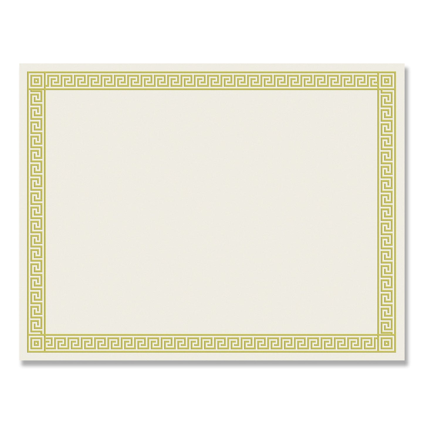 Great Papers! Foil Border Certificates, 8.5 x 11, Ivory/Gold with Channel Gold Border, 12/Pack