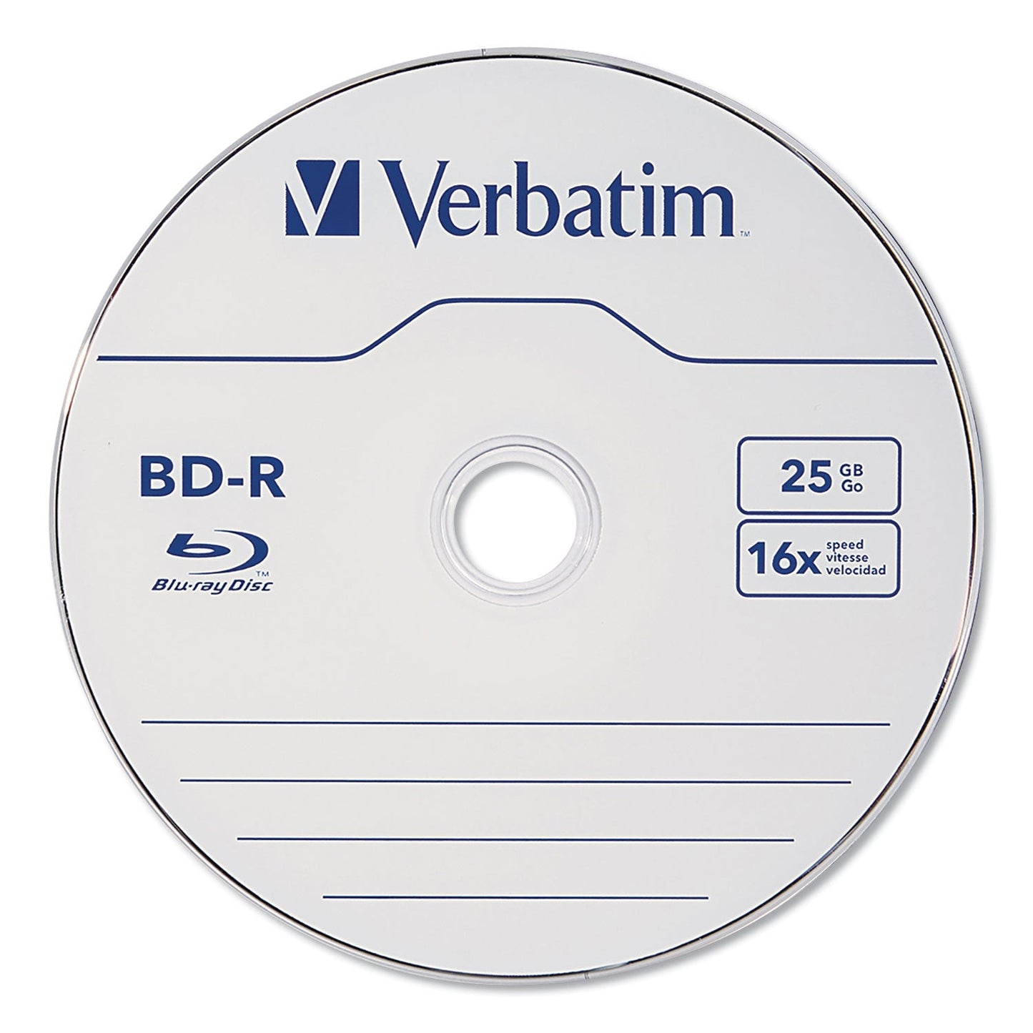 Verbatim BD-R Blu-Ray Disc, 25 GB, 16x, White, 10/Pack