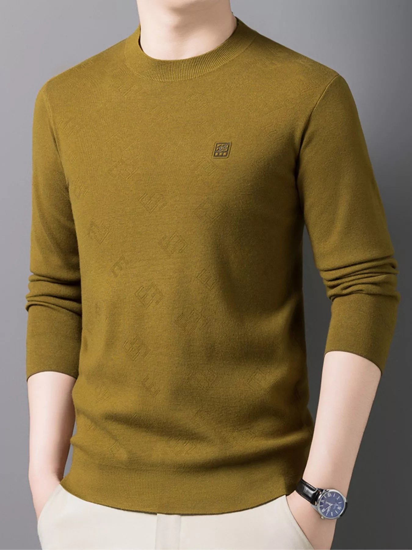 Men's Plus Size Round Neck Slim Fit Knit Top