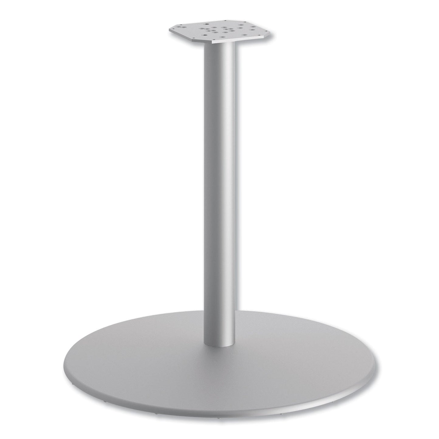 HON Between Round Disc Base for 30" Table Tops, 27.79" High, Textured Silver