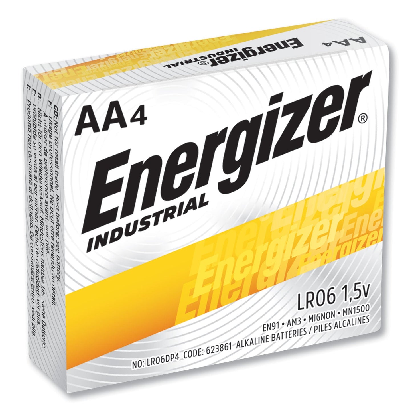 Energizer Industrial Alkaline AA Batteries, 1.5 V, 24/Box