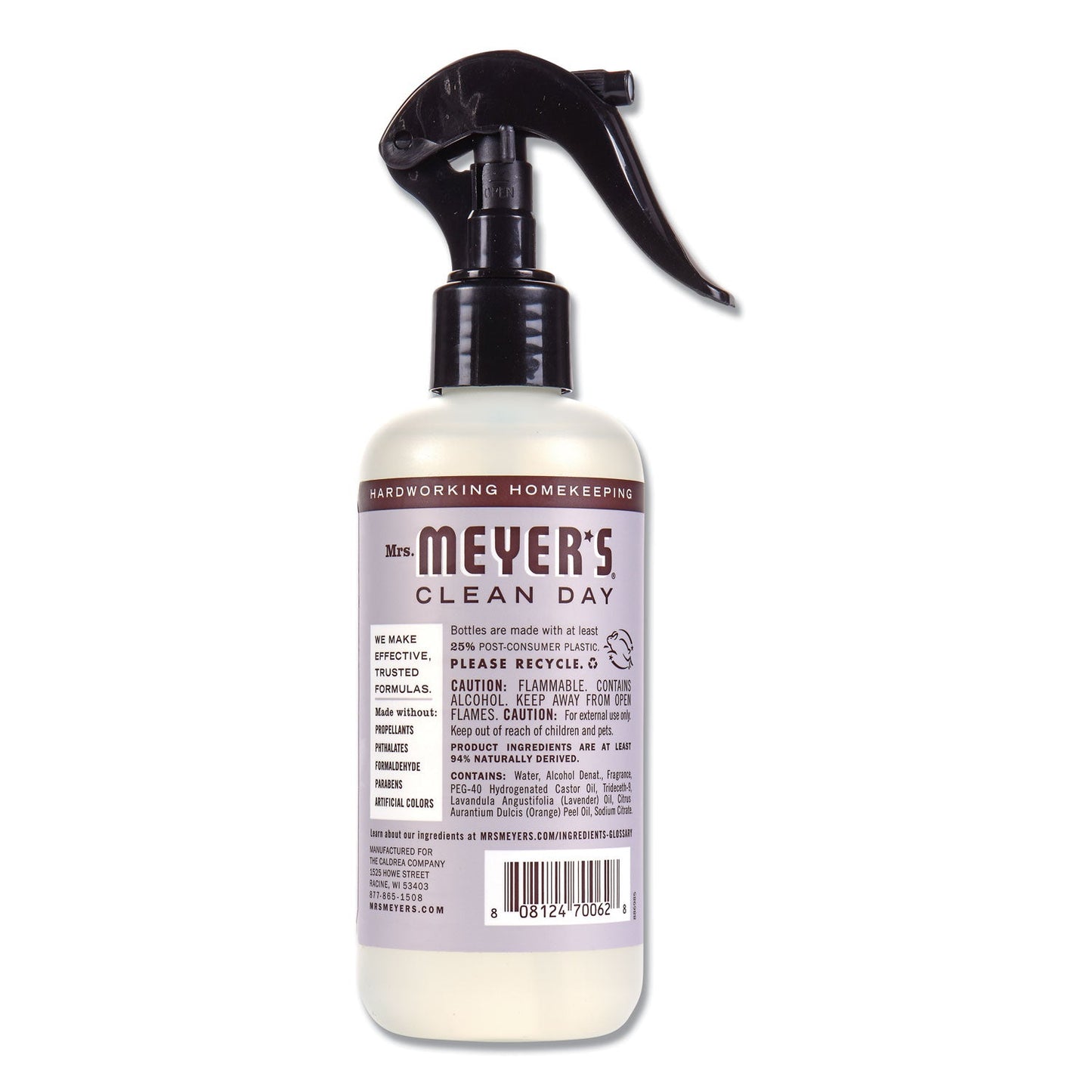 Mrs. Meyer's Clean Day Room Freshener, Lavender, 8 oz, Non-Aerosol Spray, 6/Carton