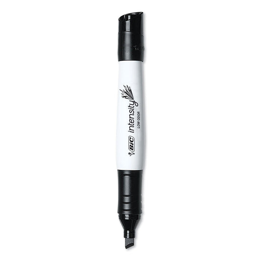 BIC Intensity Low Odor Chisel Tip Dry Erase Marker, Broad Chisel Tip, Black, Dozen