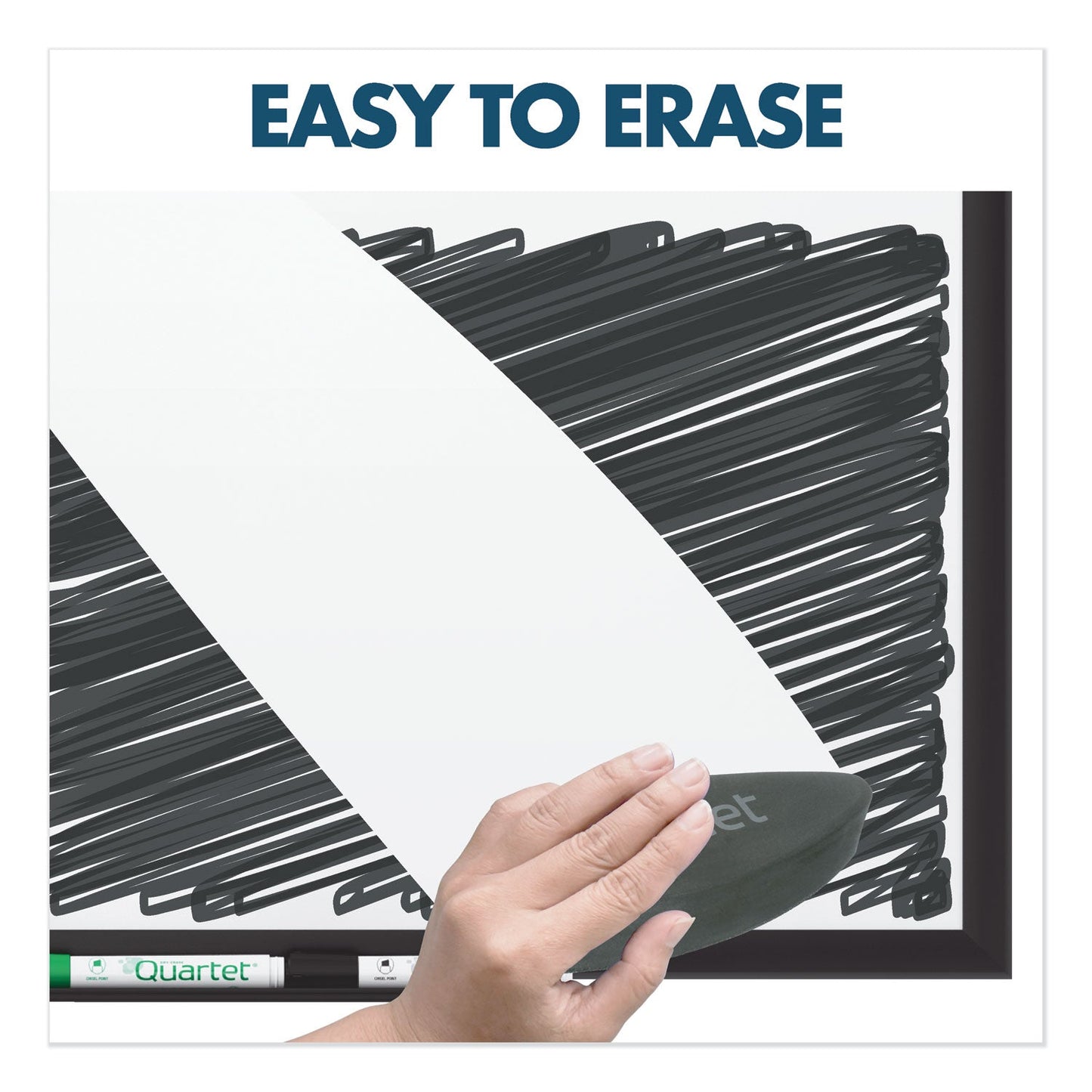Quartet Classic Porcelain Magnetic Whiteboard, 60 x 36, Black Aluminum Frame