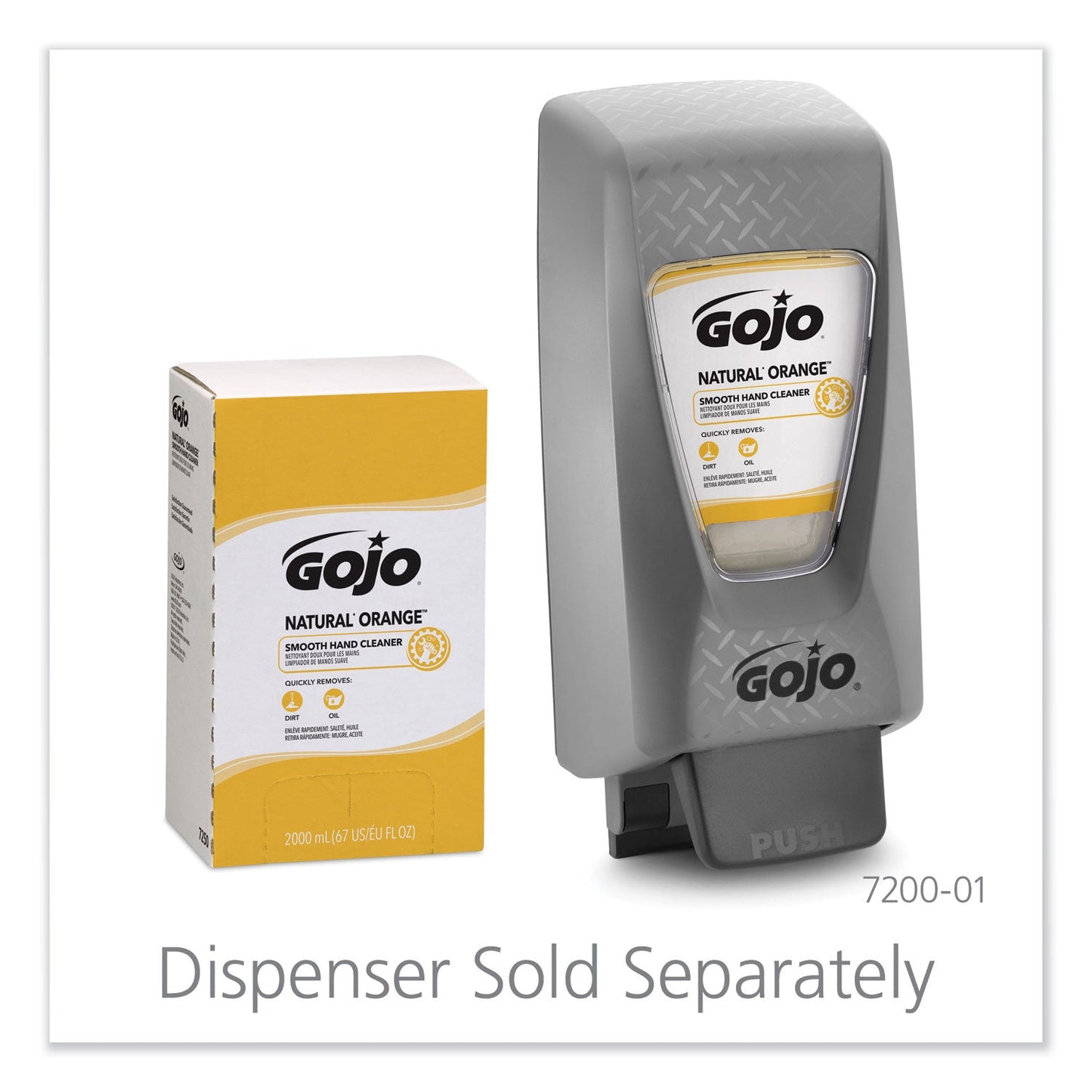 GOJO NATURAL ORANGE Smooth Lotion Hand Cleaner, Citrus Scent, 2,000 mL Bag-in-Box Refill, 4/Carton