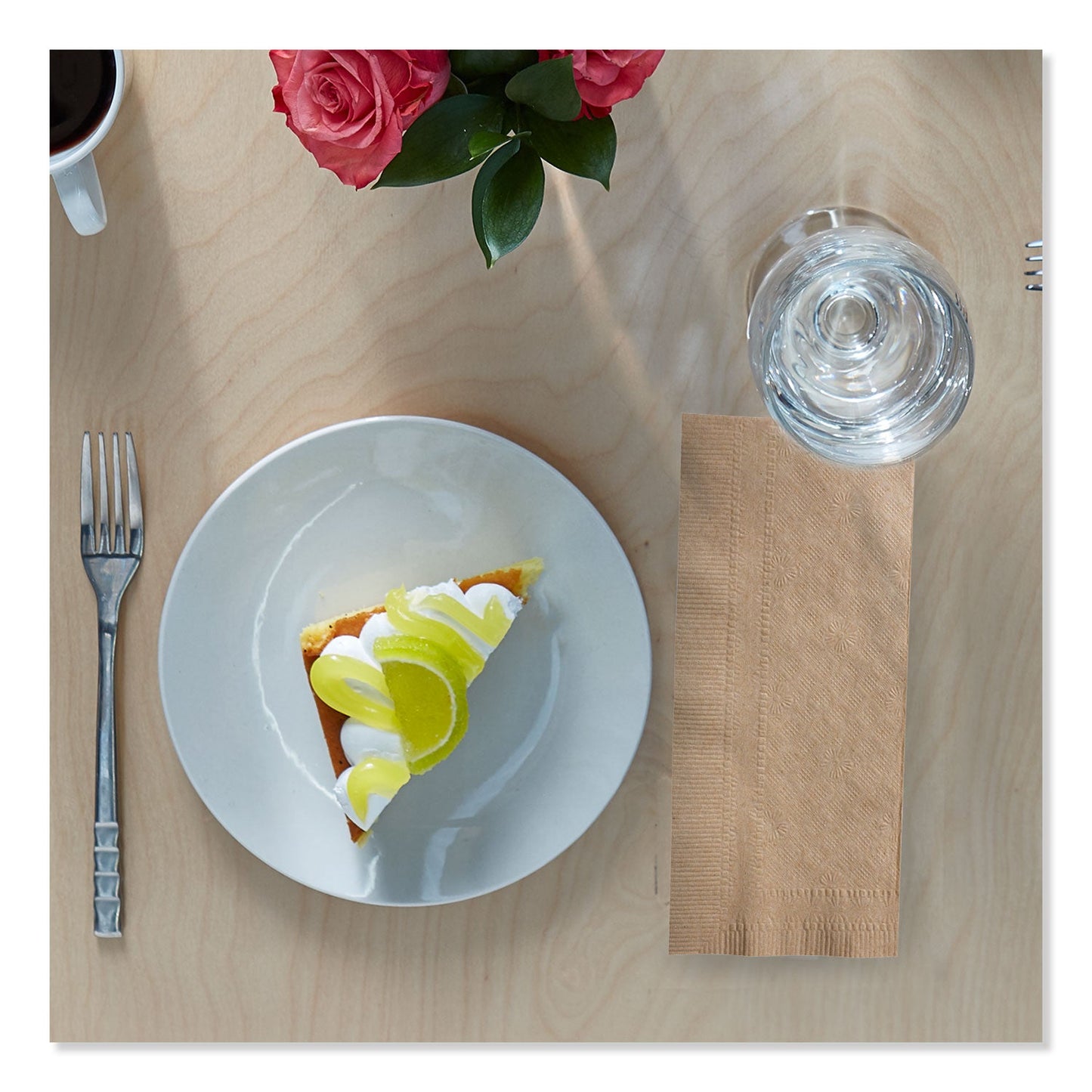 Tork Universal One-Ply Dinner Napkins, 1-Ply, 15" x 17", Natural, 250/Pack, 12PK/CT