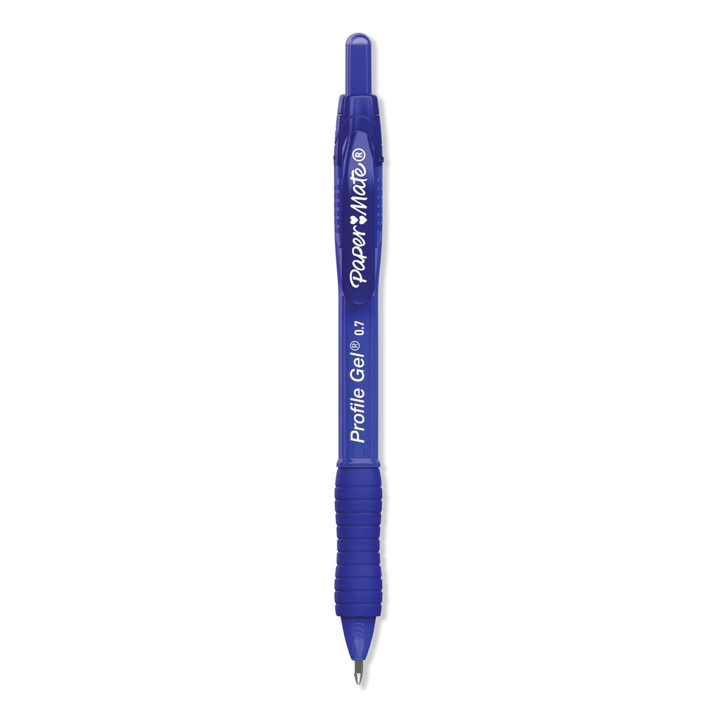 Paper Mate Profile Gel Pen, Retractable, Medium 0.7 mm, Blue Ink, Translucent Blue Barrel, 36/Pack