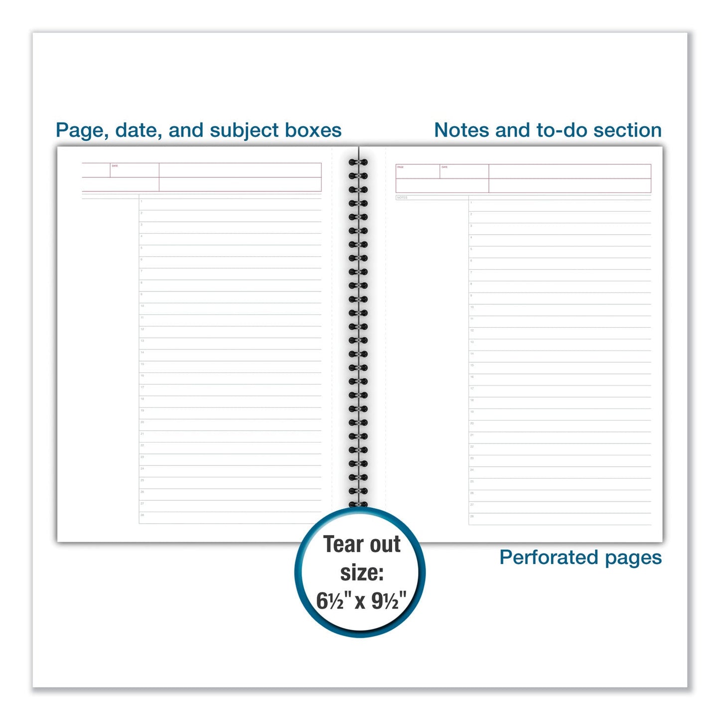 Cambridge Wirebound Guided Action Planner Notebook, 1 Subject, Project-Management Format, Gray Cover, 9.5 x 7.5, 80 Sheets