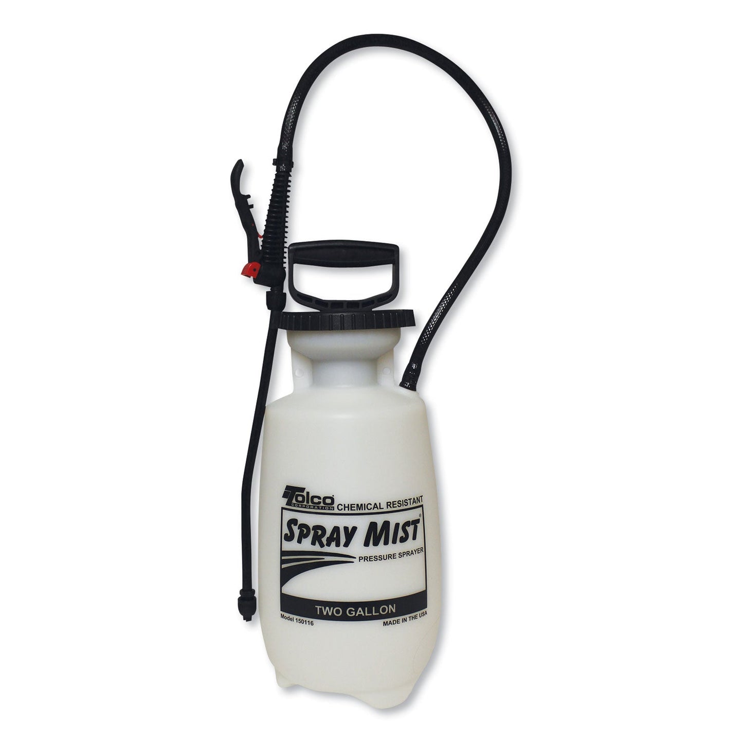 TOLCO Chemical Resistant Tank Sprayer, 2 gal, 0.63" x 28" Hose, White