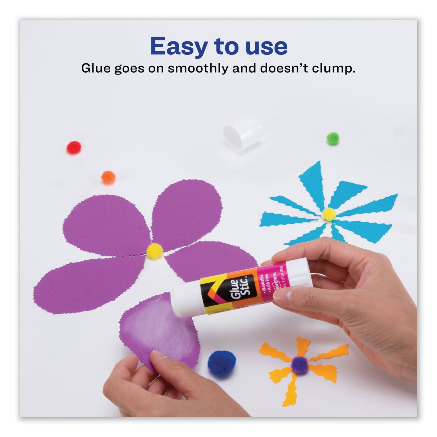 Avery Permanent Glue Stic Value Pack, 1.27 oz, Applies White, Dries Clear, 6/Pack