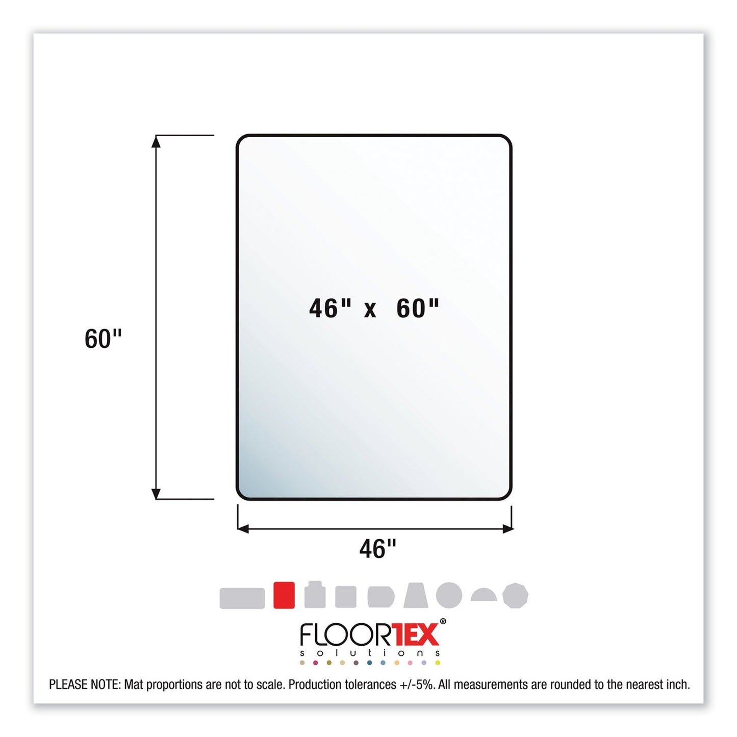 Floortex Cleartex MegaMat Heavy-Duty Polycarbonate Mat for Hard Floor/All Carpet, 46 x 60, Clear