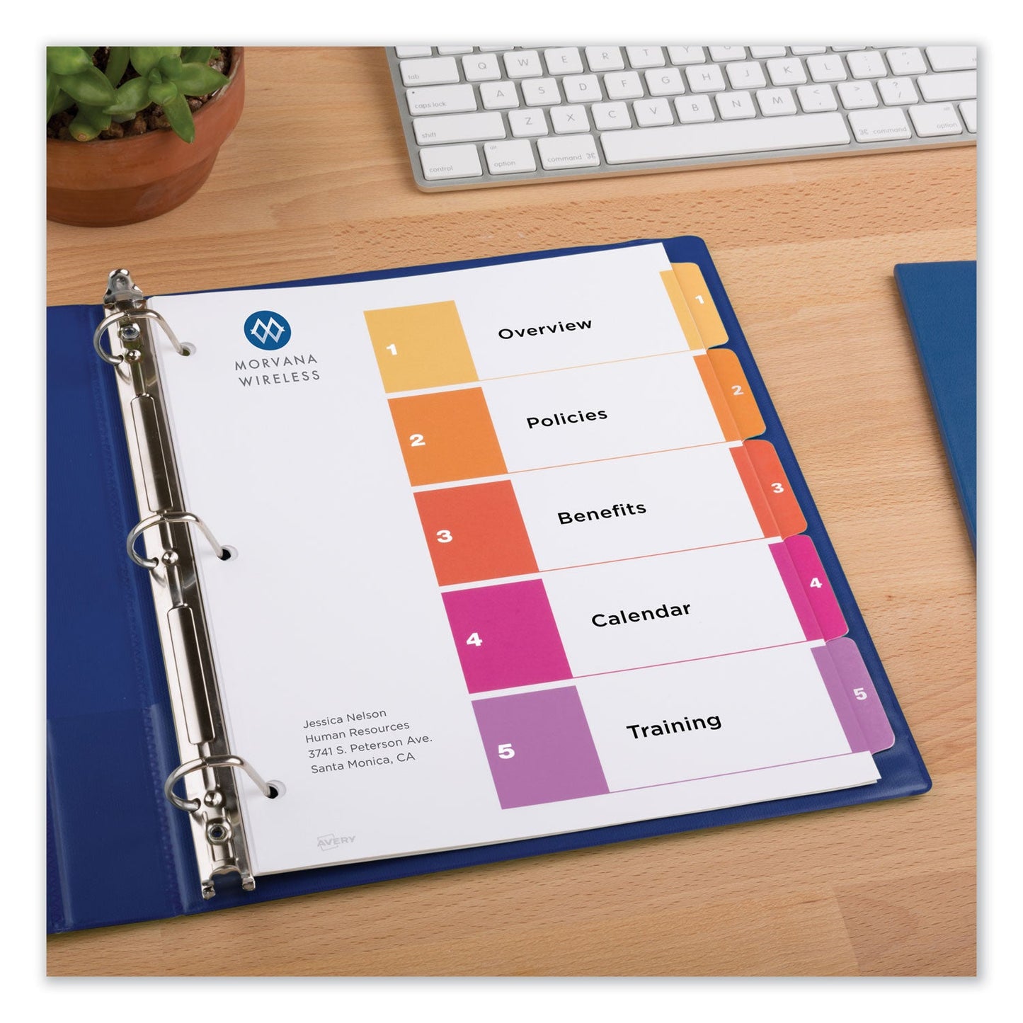 Avery Customizable TOC Ready Index Multicolor Tab Dividers, 5-Tab, 1 to 5, 11 x 8.5, White, Traditional Color Tabs, 1 Set