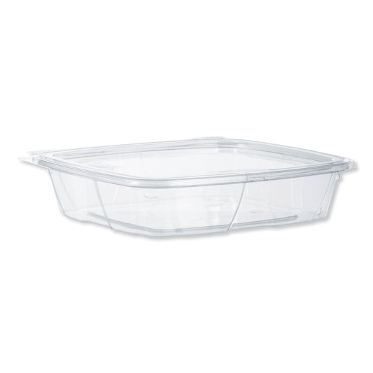 Dart ClearPac SafeSeal Tamper-Resistant/Evident Containers, Flat Lid, 35 oz, 7.9 x 8.8 x 1.8, Clear, Plastic, 100/Bag, 2 Bags/CT