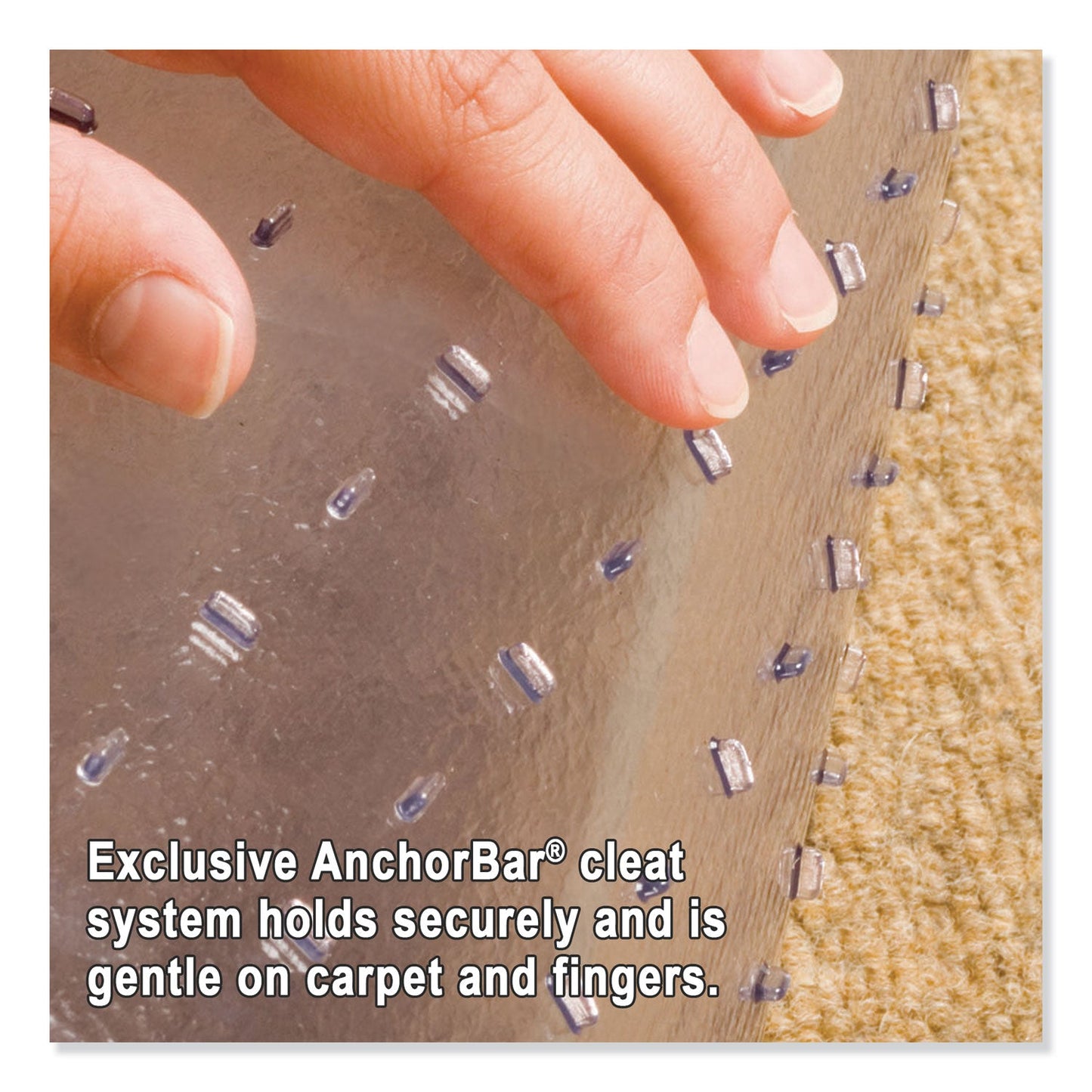 ES Robbins Natural Origins Chair Mat with Lip For Carpet, 36 x 48, Clear