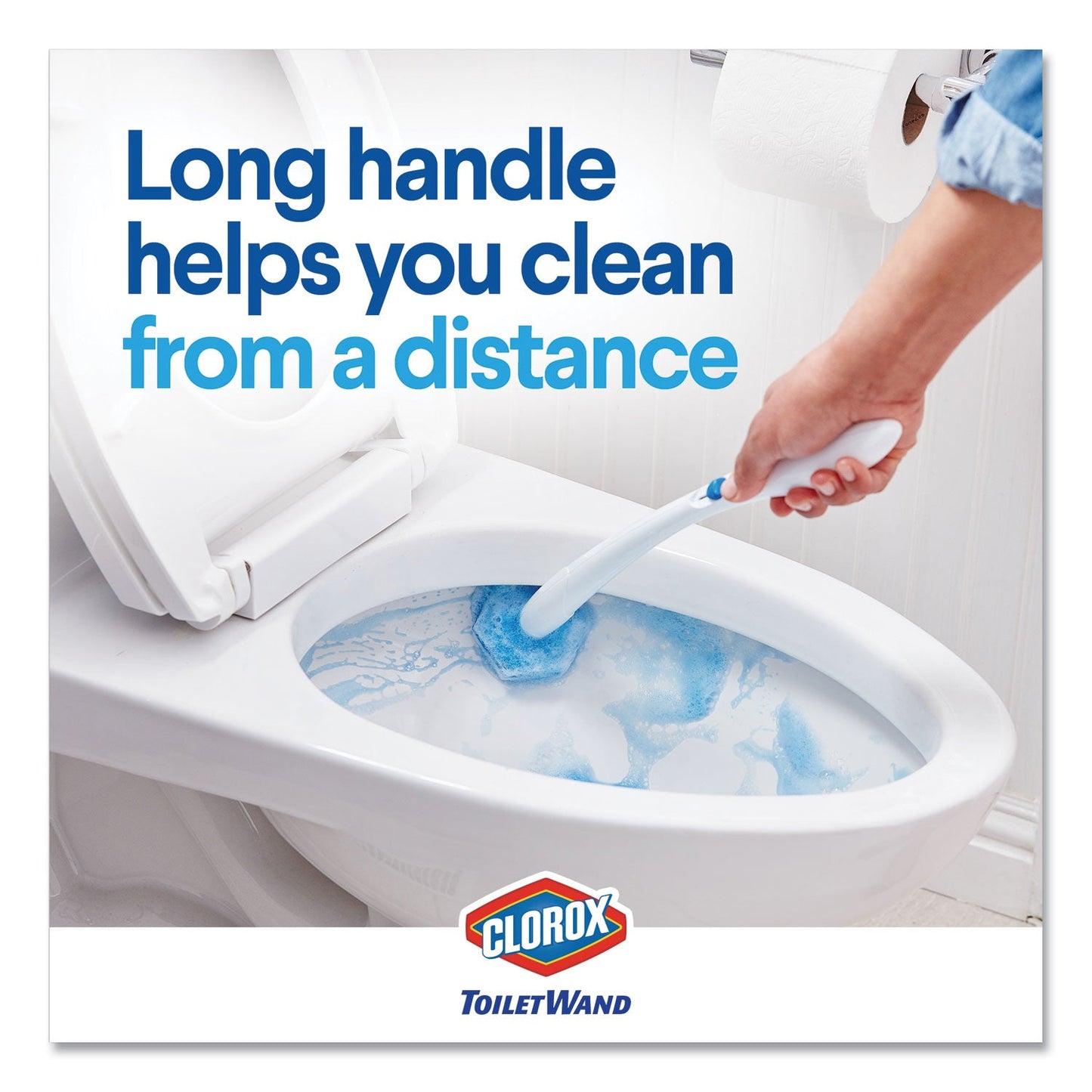Clorox ToiletWand Disposable Toilet Cleaning System: Handle, Caddy and Refills, White, 6/Carton