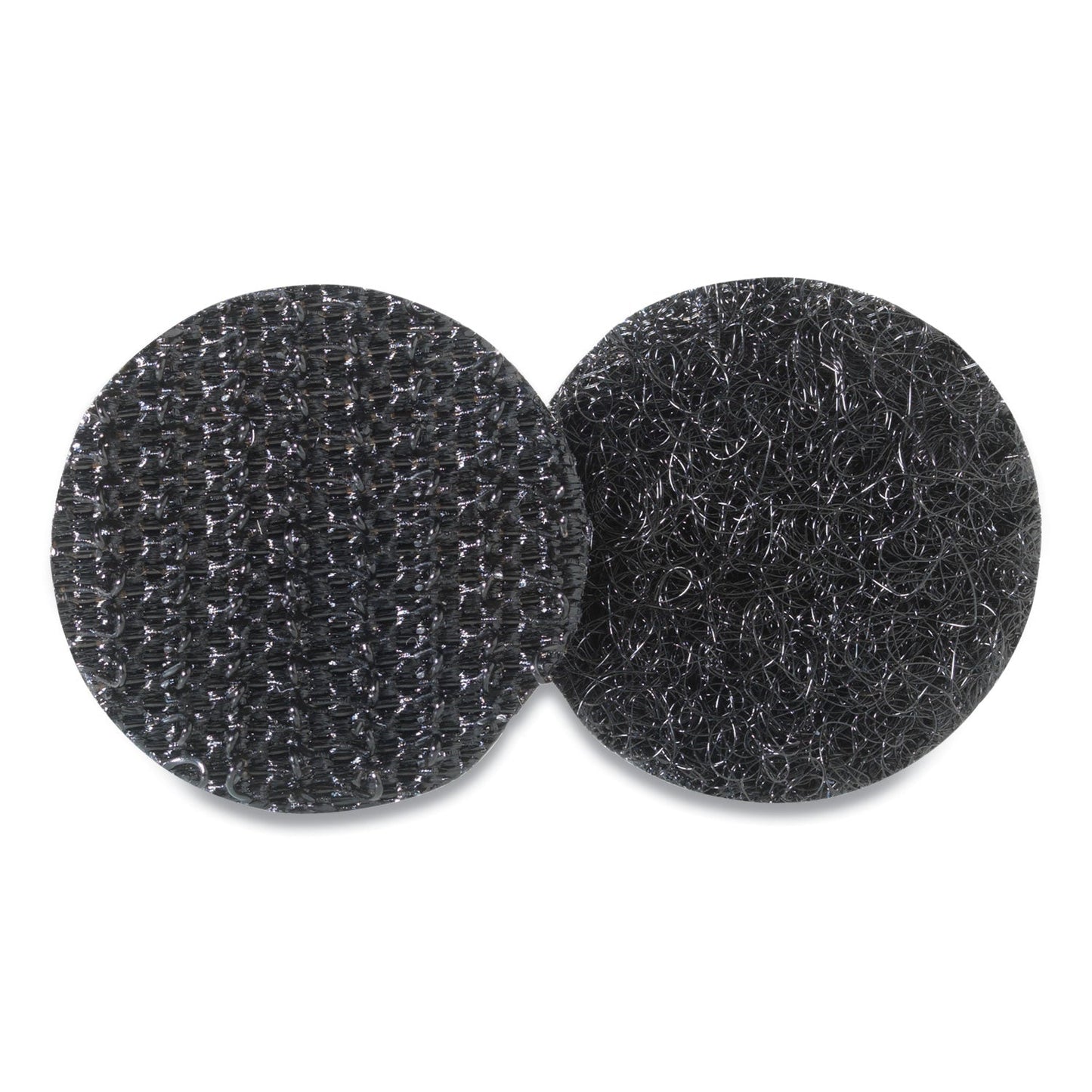 VELCRO Sticky-Back Fasteners, Removable Adhesive, 0.63" dia, Black, 15/Pack