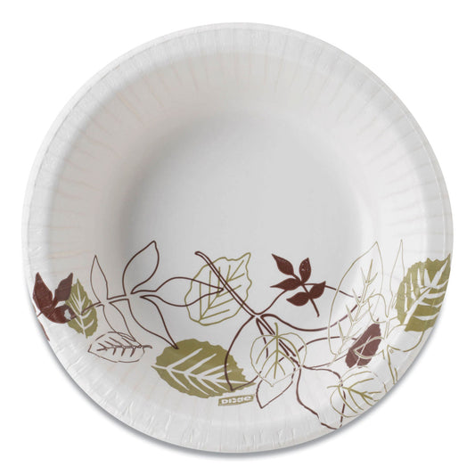 Dixie Pathways Heavyweight Paper Bowls, 12 oz, Green/Burgundy, 1,000/Carton