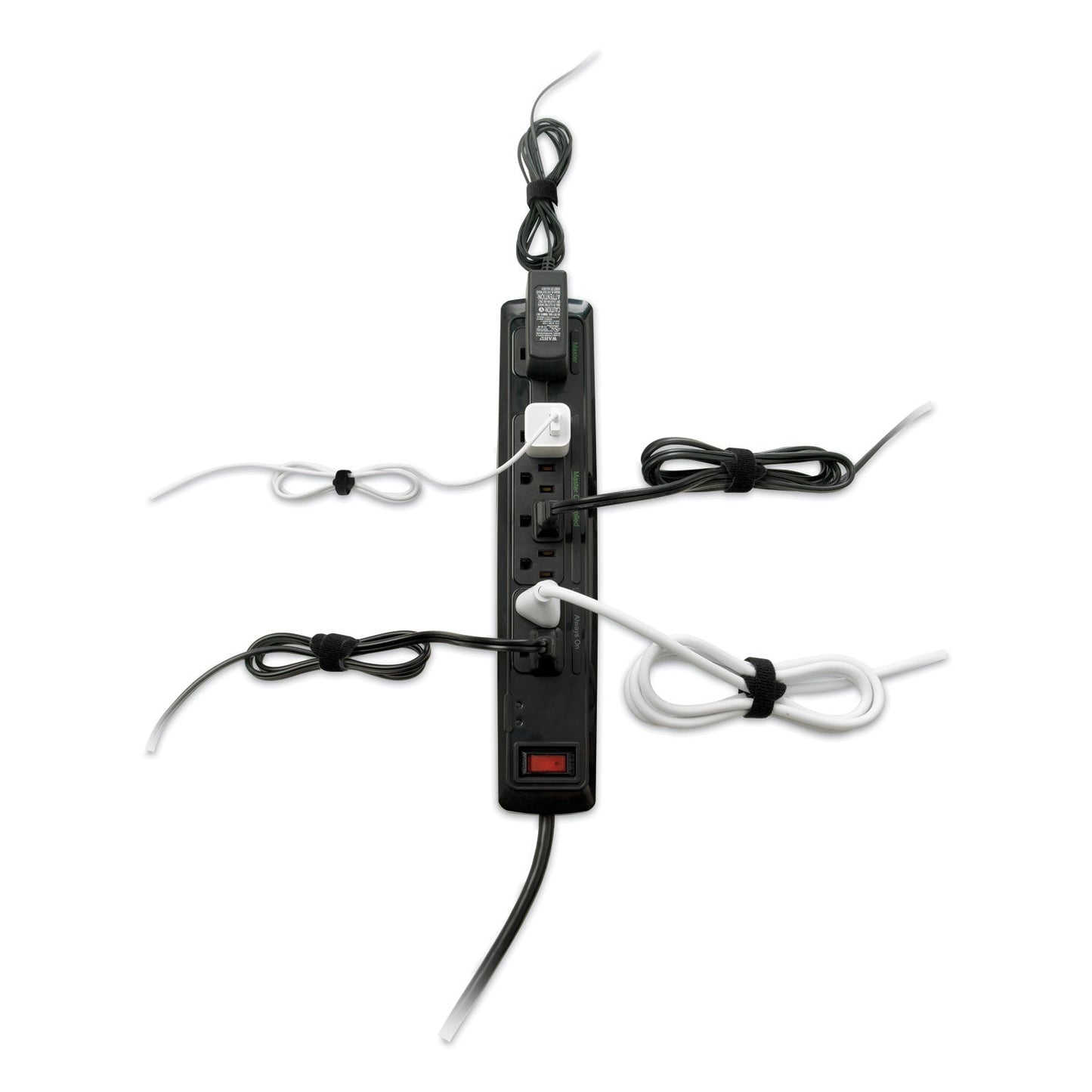 VELCRO ONE-WRAP Pre-Cut Thin Ties, 0.5" x 15", Black/Gray, 30/Pack