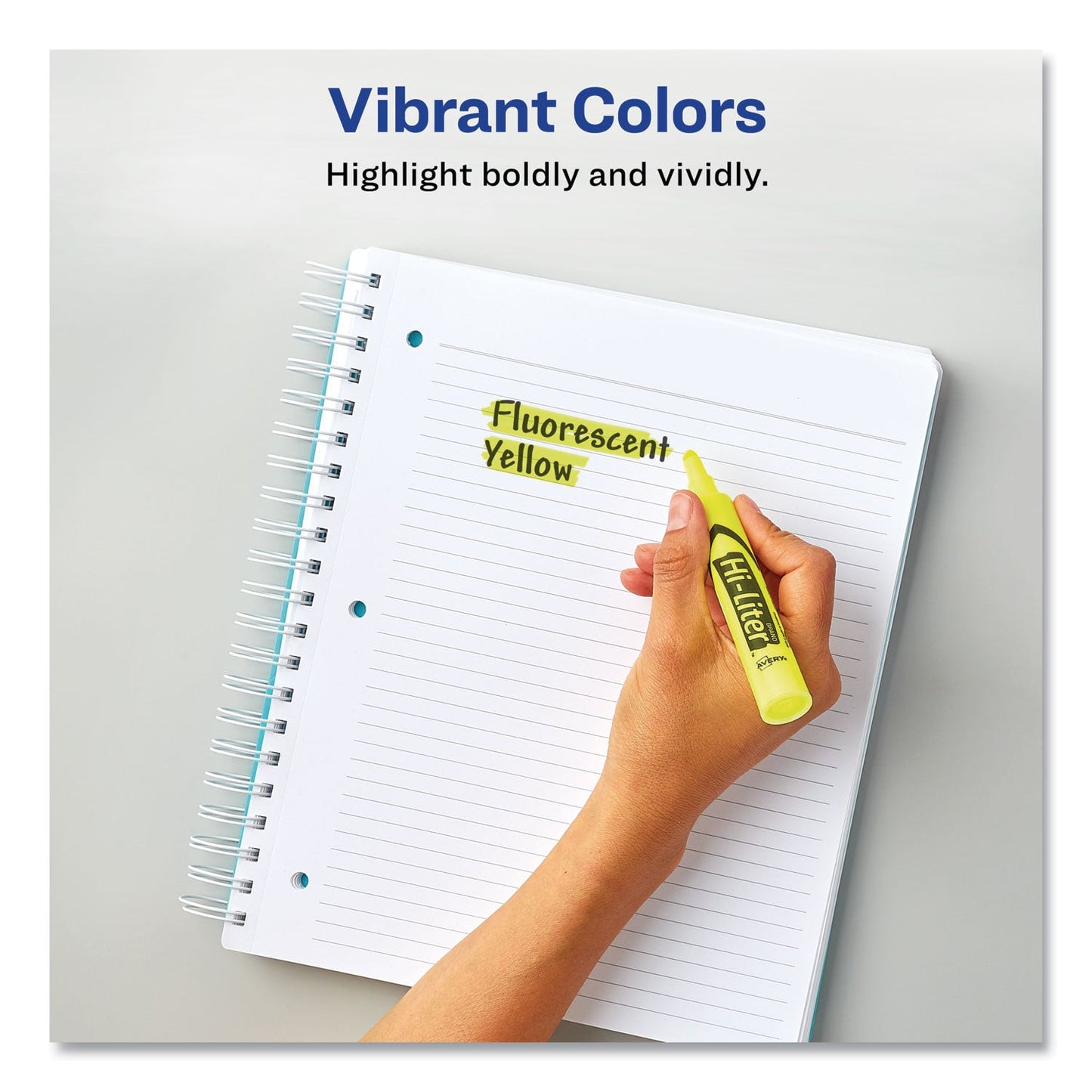 Avery HI-LITER Desk-Style Highlighters, Fluorescent Blue Ink, Chisel Tip, Blue/Black Barrel, Dozen