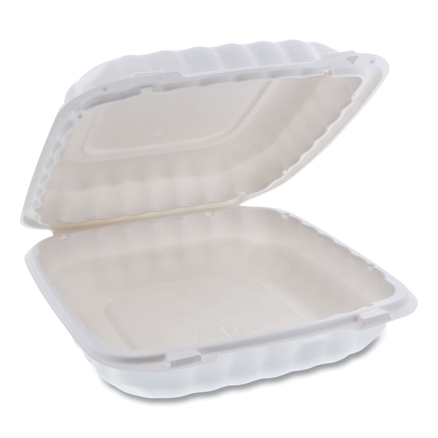 Pactiv Evergreen EarthChoice SmartLock Microwavable MFPP Hinged Lid Container, 9 x 9 x 3.1, White, Plastic, 120/Carton