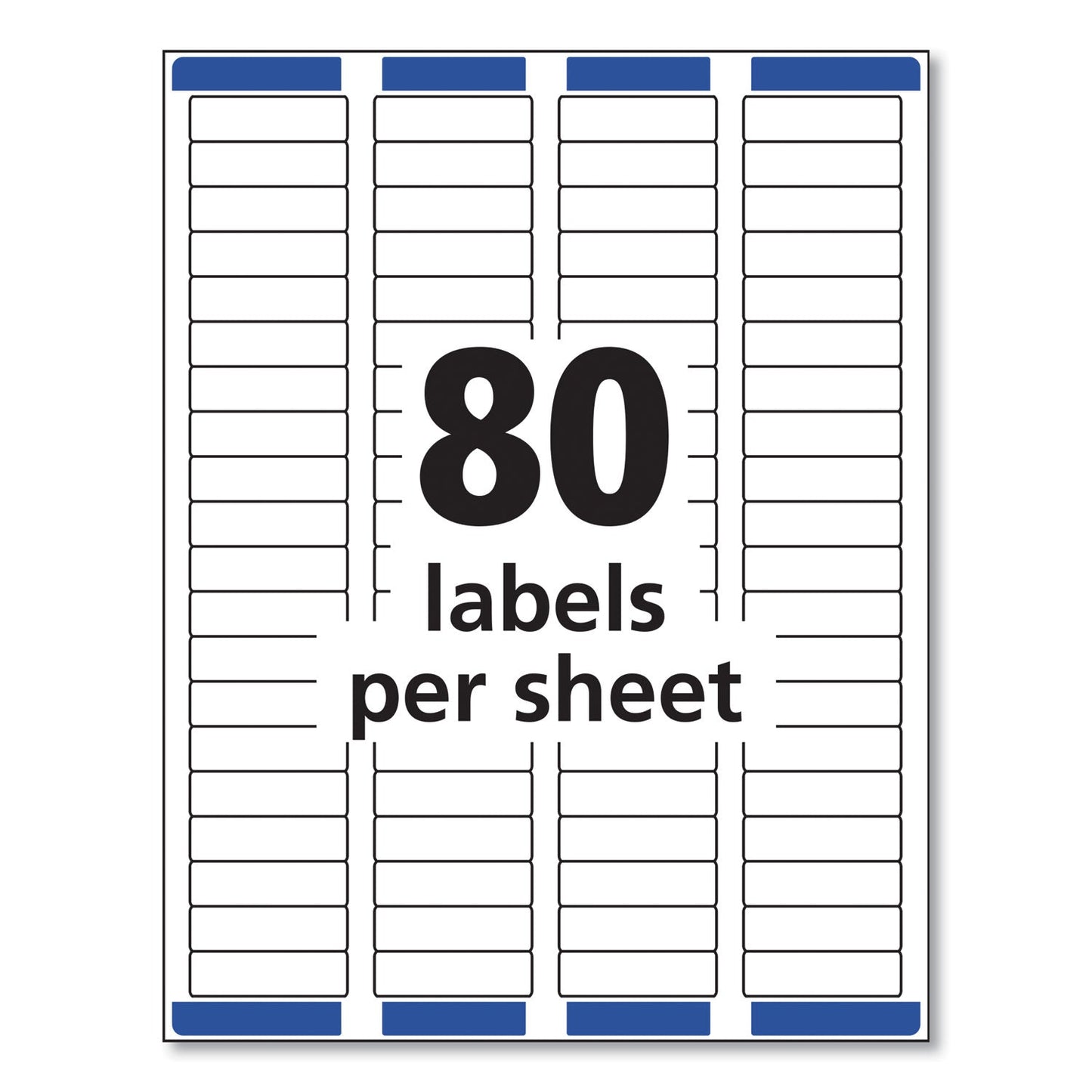 Avery Easy Peel White Address Labels w/ Sure Feed Technology, Inkjet Printers, 0.5 x 1.75, White, 80/Sheet, 25 Sheets/Pack