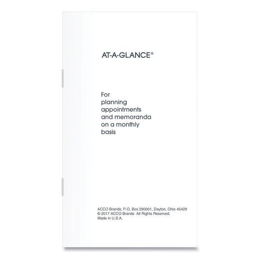 AT-A-GLANCE Pocket Size Monthly Planner Refill, 6 x 3.5, White Sheets, 13-Month (Jan to Jan): 2023 to 2024