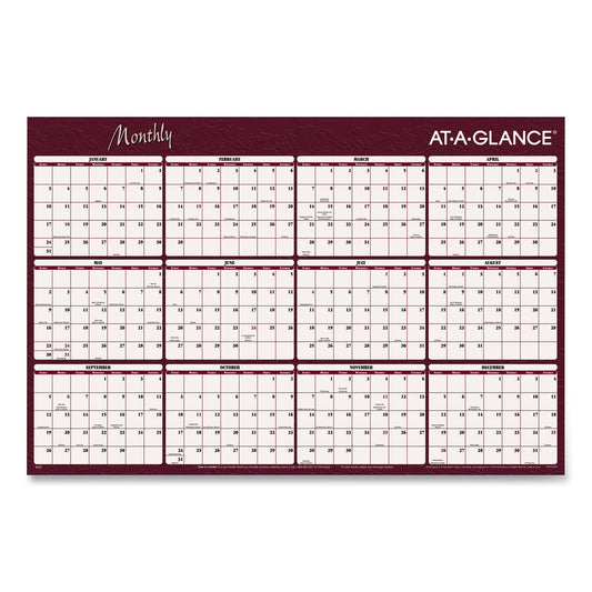 AT-A-GLANCE Reversible Horizontal Erasable Wall Planner, 48 x 32, Assorted Sheet Colors, 12-Month (Jan to Dec): 2023
