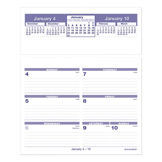 AT-A-GLANCE Flip-A-Week Desk Calendar Refill, 7 x 6, White Sheets, 2023