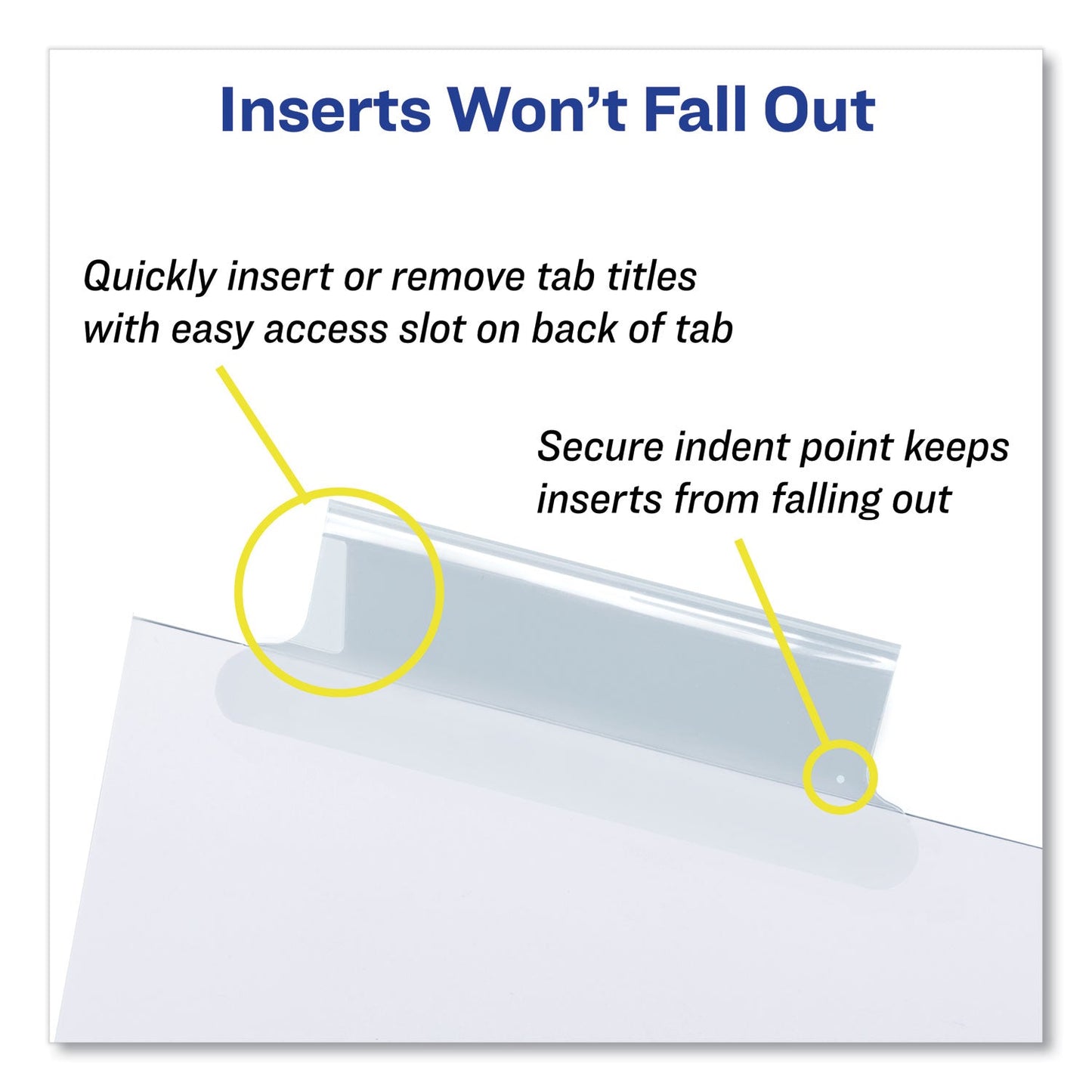 Avery Insertable Big Tab Dividers, 5-Tab, Double-Sided Gold Edge Reinforcing, 11 x 8.5, White, Clear Tabs, 1 Set