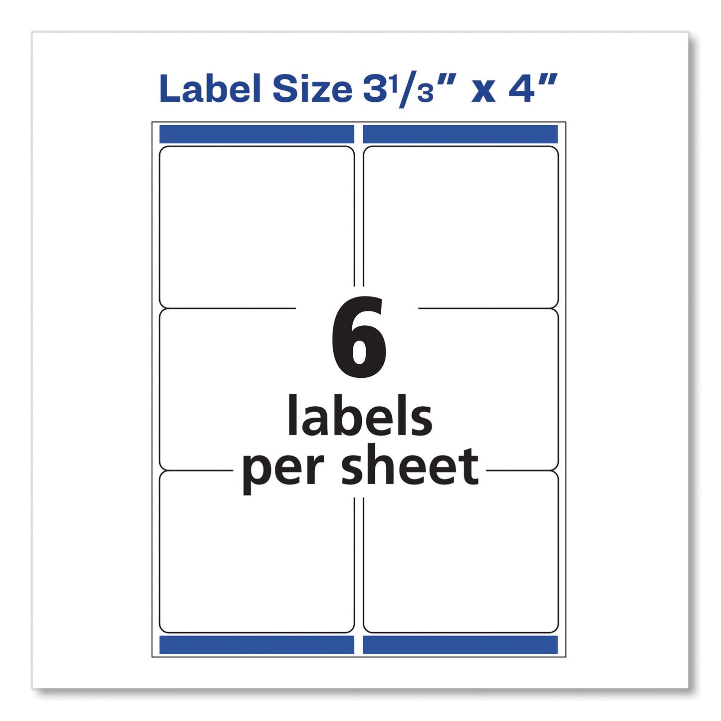 Avery Shipping Labels w/ TrueBlock Technology, Inkjet Printers, 3.33 x 4, White, 6/Sheet, 25 Sheets/Pack