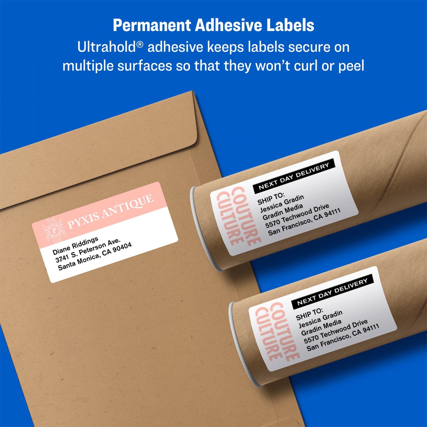 Avery Shipping Labels with TrueBlock Technology, Laser Printers, 8.5 x 11, White, 100/Box