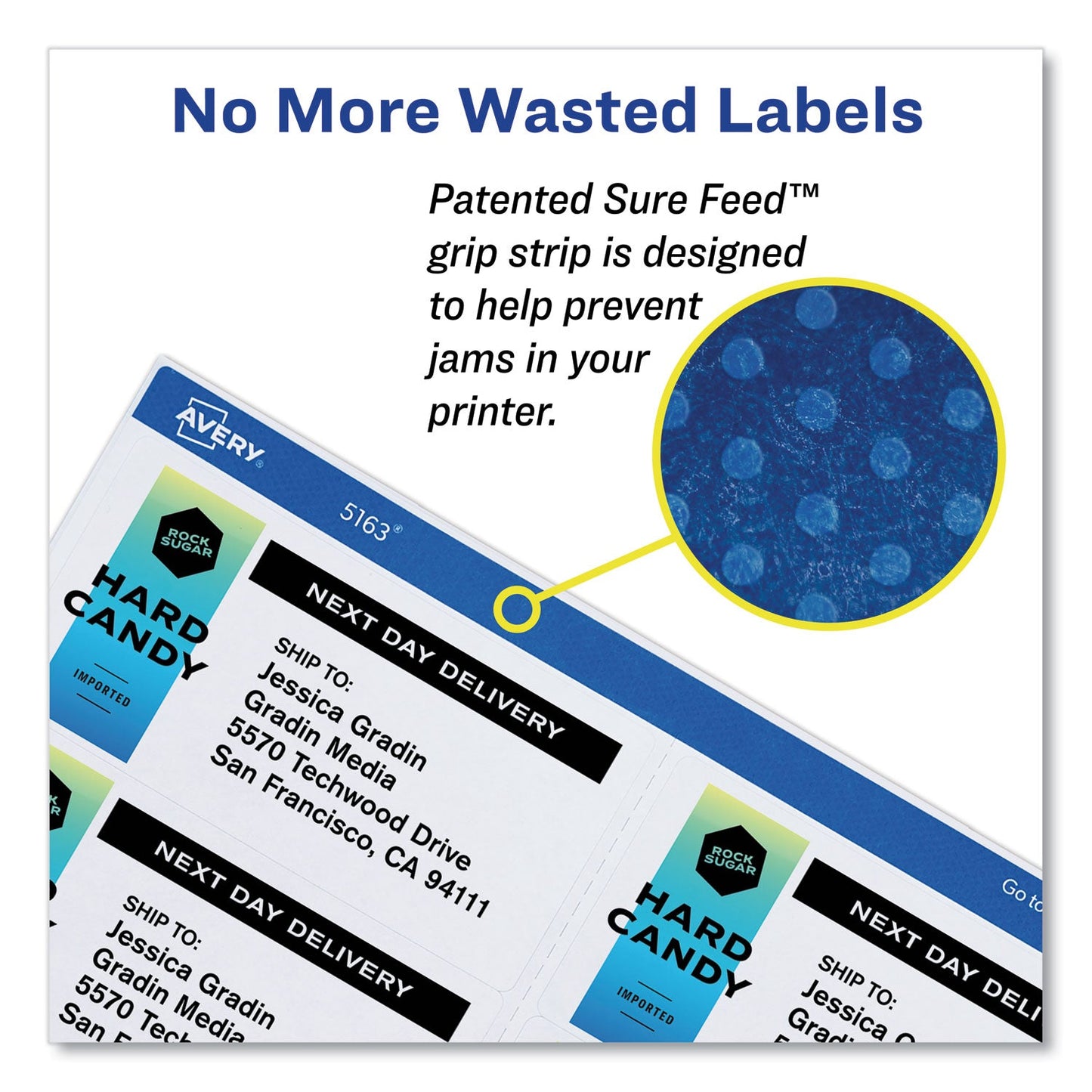 Avery Shipping Labels w/ TrueBlock Technology, Inkjet Printers, 3.33 x 4, White, 6/Sheet, 25 Sheets/Pack