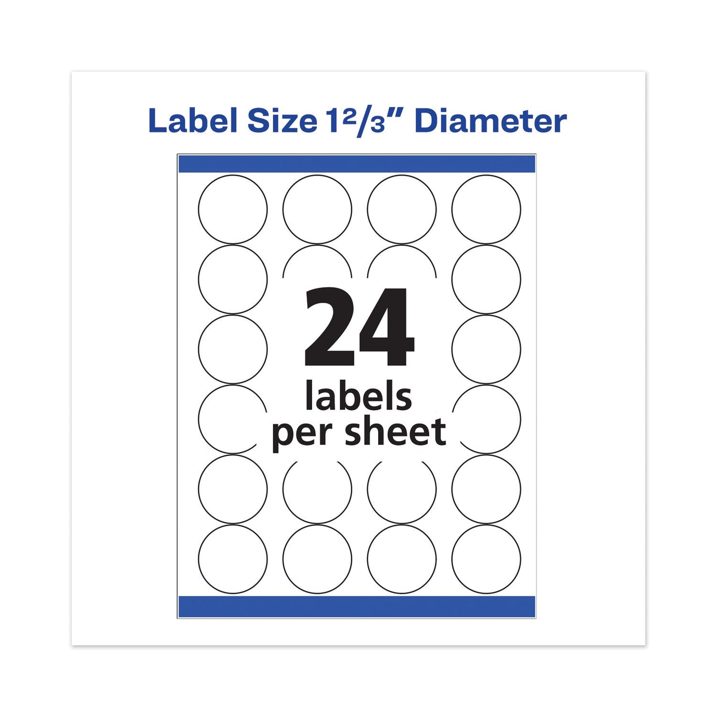 Avery Permanent Laser Print-to-the-Edge ID Labels w/SureFeed, 1.66" dia, White, 600/PK