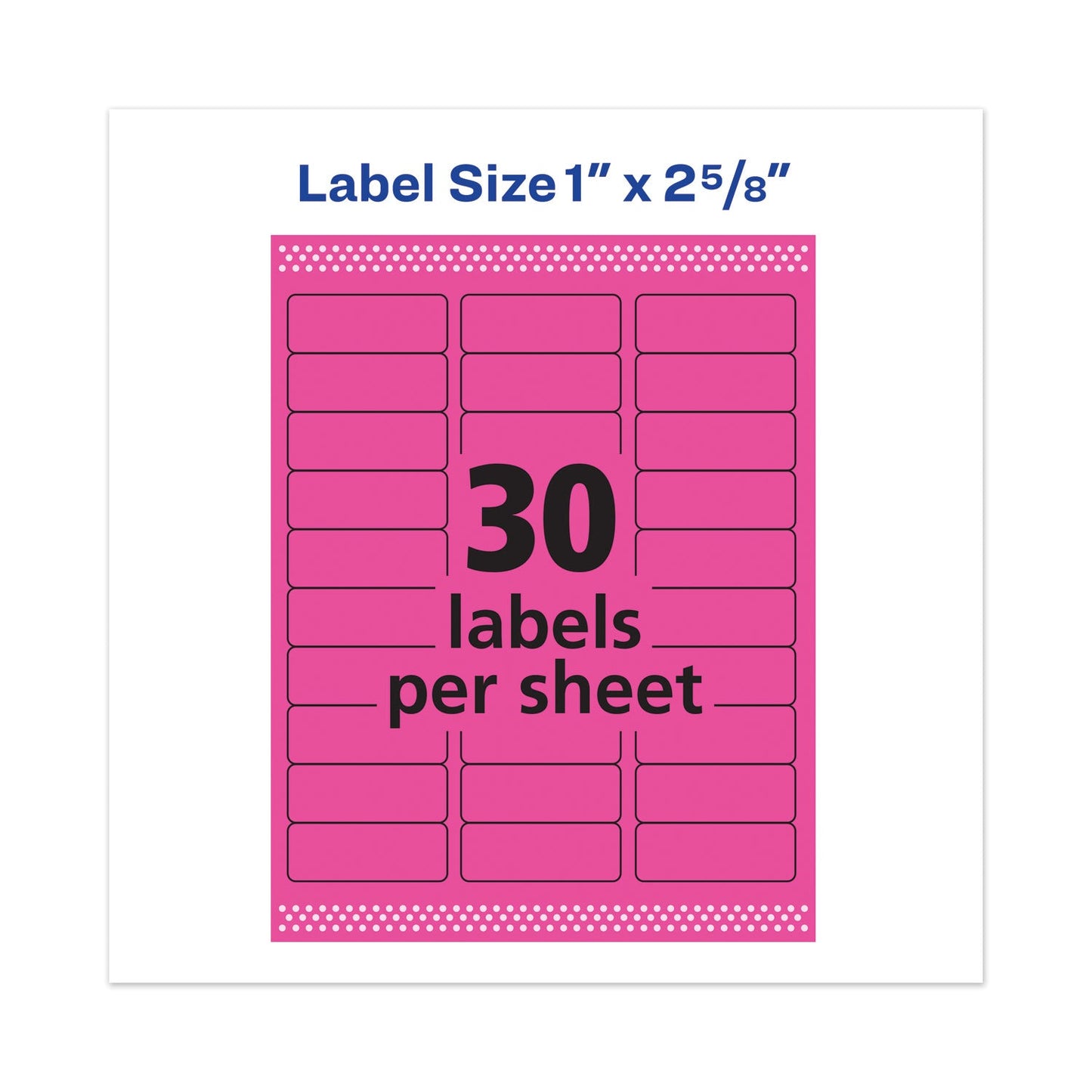 Avery High-Visibility Permanent Laser ID Labels, 1 x 2.63, Neon Magenta, 750/Pack