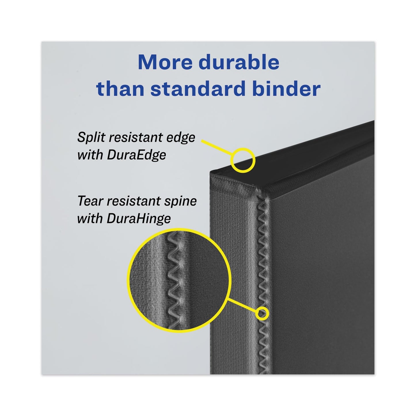 Avery Heavy-Duty View Binder with DuraHinge and Locking One Touch EZD Rings, 3 Rings, 5" Capacity, 11 x 8.5, Navy Blue