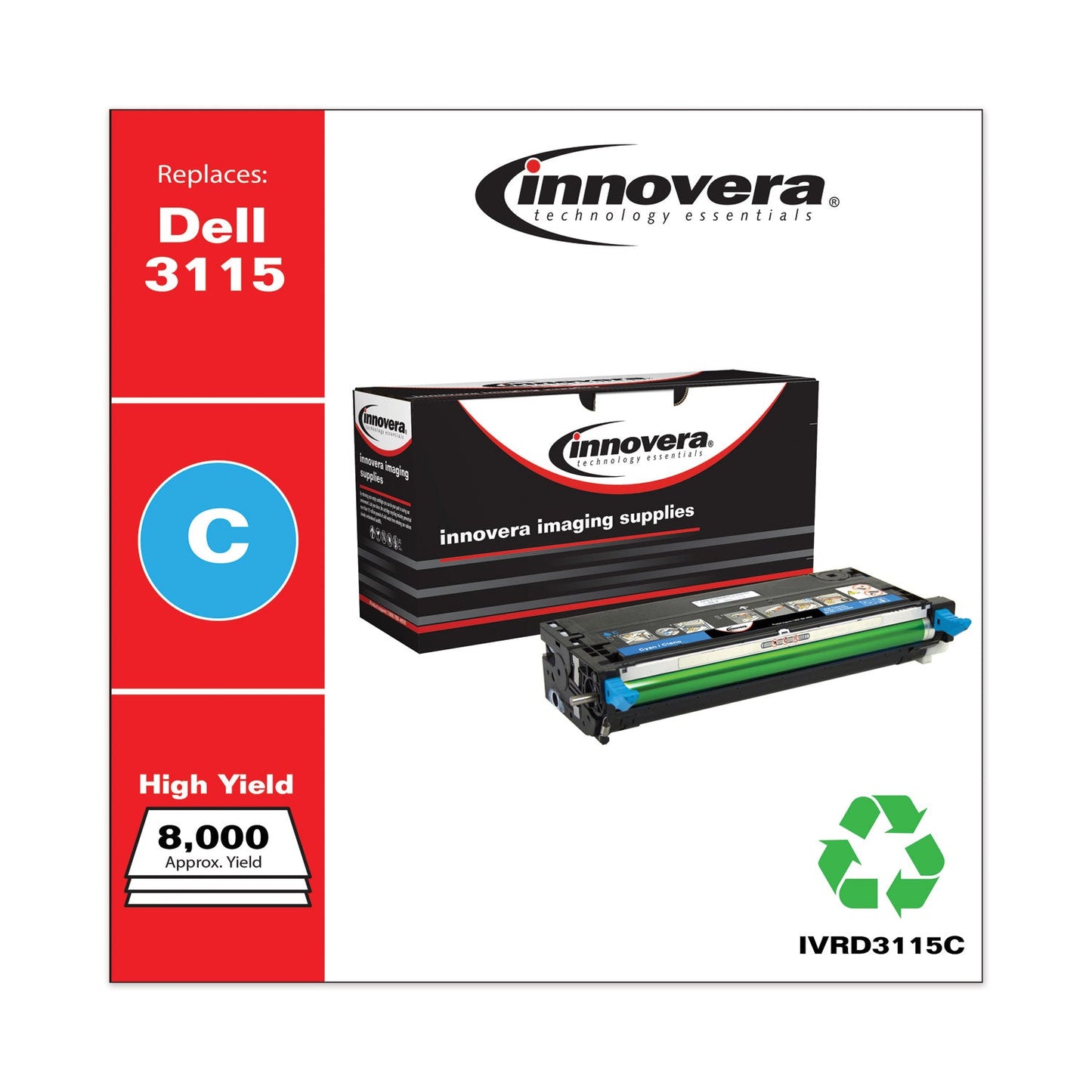 Innovera Remanufactured Cyan High-Yield Toner, Replacement for 310-8379, 8,000 Page-Yield