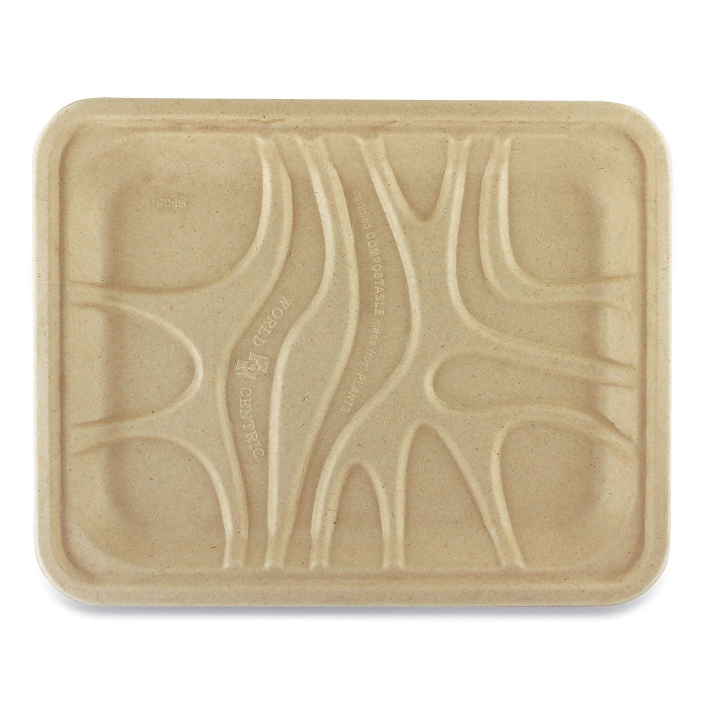 World Centric Fiber Trays, 1-Compartment, 9.1 x 7.1 x 0.7, Natural, Paper, 500/Carton