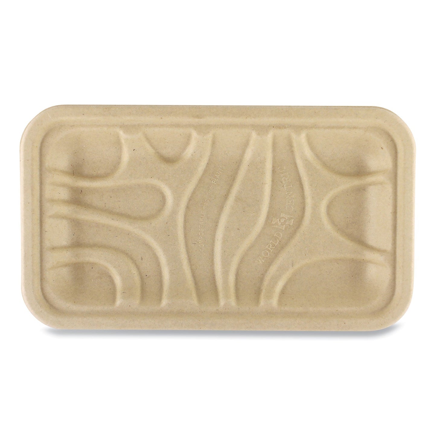 World Centric Fiber Trays, 1-Compartment, 8.3 x 4.9 x 0.7, Natural, Paper, 500/Carton