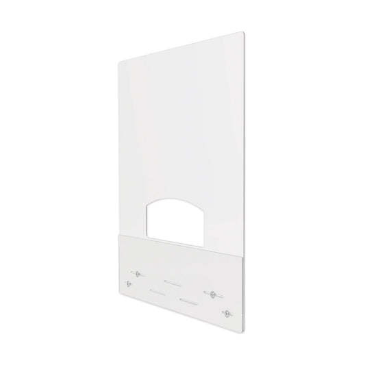 deflecto Mounting Safety Barrier with Pass Thru, 31.5" x 38", Polycarbonate, Clear, 2/Carton