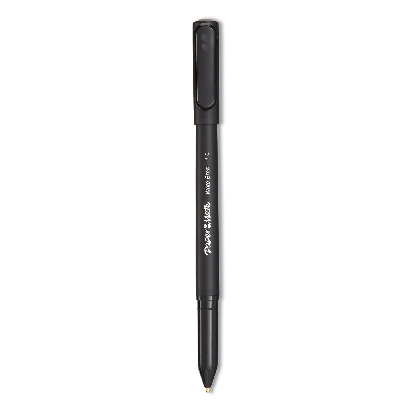 Paper Mate Write Bros. Ballpoint Pen, Stick, Medium 1 mm, Black Ink, Black Barrel, Dozen