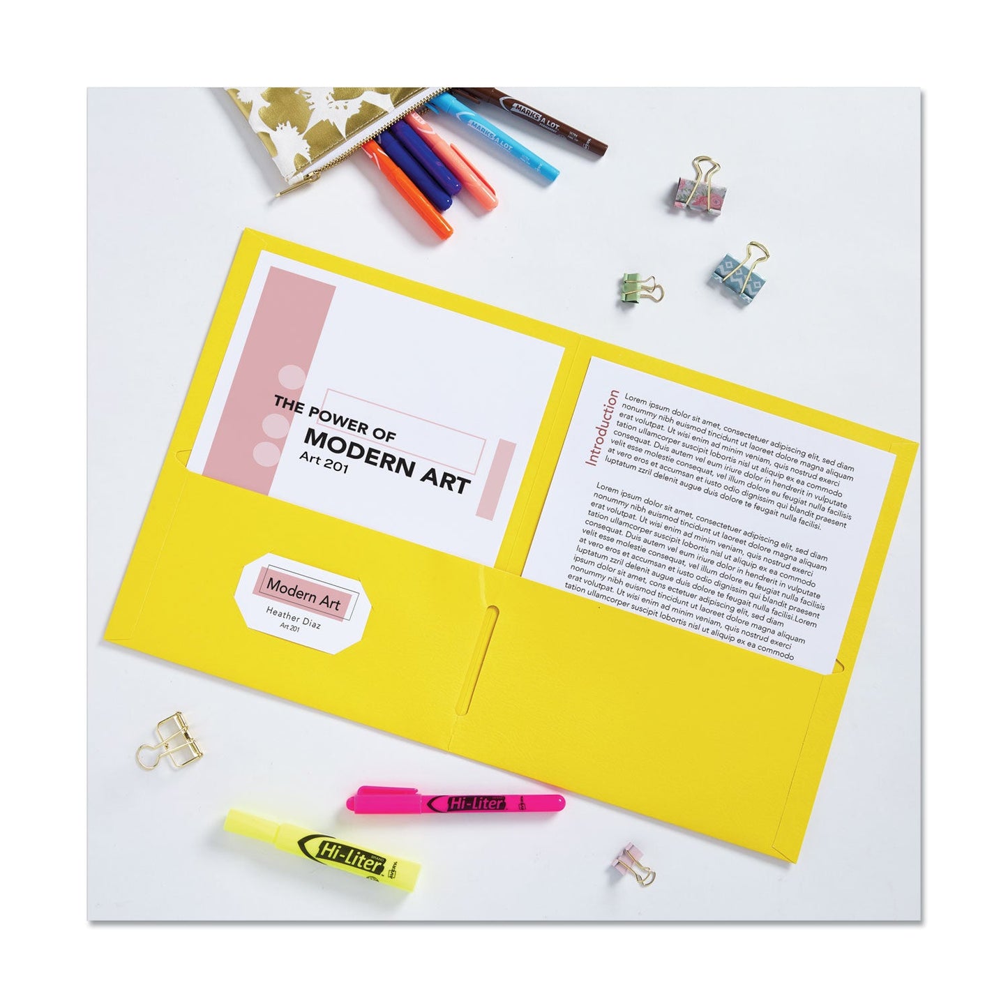 Avery Two-Pocket Folder, 40-Sheet Capacity, 11 x 8.5, Yellow, 25/Box
